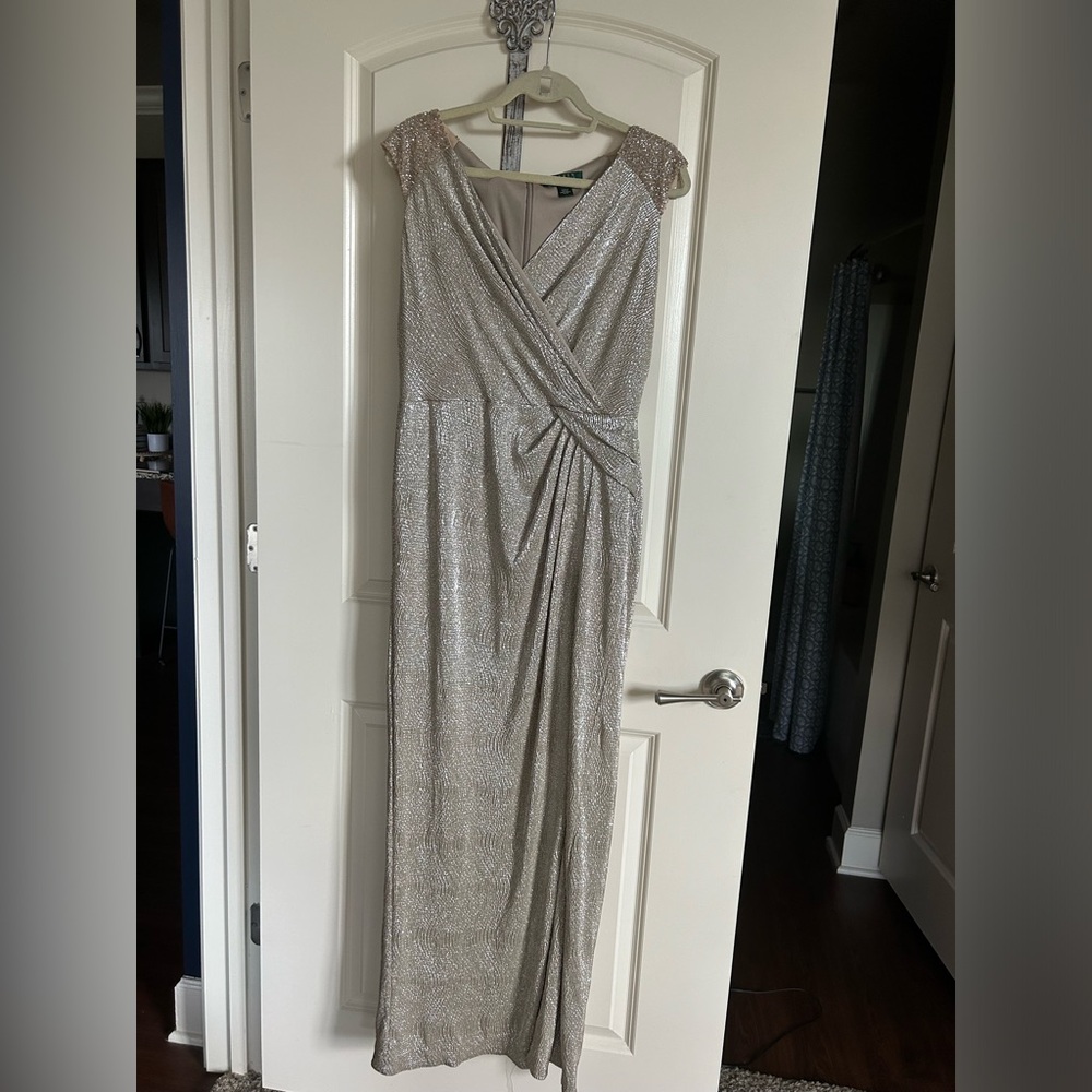 Formal gold Ralph Lauren dress.